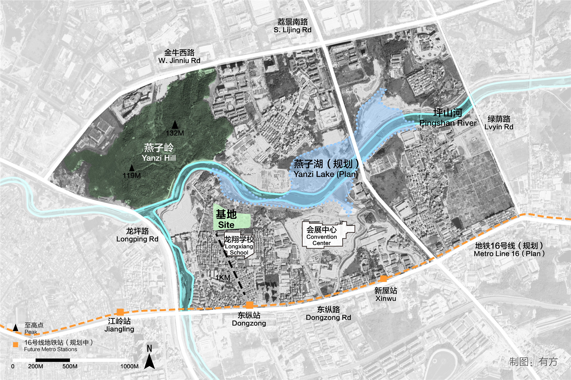 项目选址及周边环境关系图 The Site and the Surroundings</